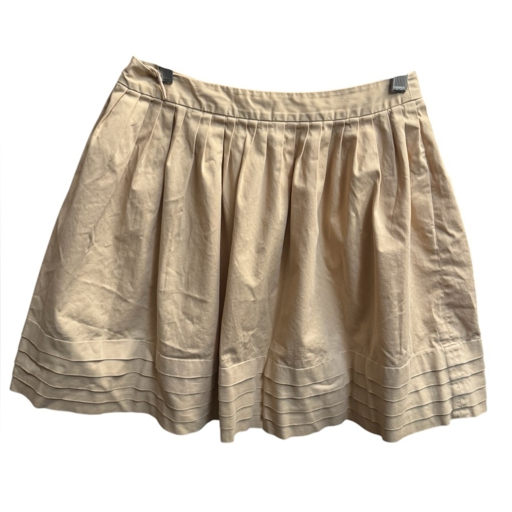YARGICI Cotton Women’s Tan Cream Pleated Mini Skirt EUR Size 36 - Picture 9 of 16